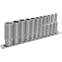 Loops 11 PACK - DEEP Socket Set - 1/4" Imperial Square Drive - 6 Point Sockets TORQUE