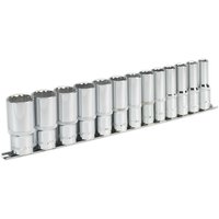 Loops 13 PACK - DEEP Socket Set - 1/2" Imperial Square Drive - 12 Point Sockets TORQUE