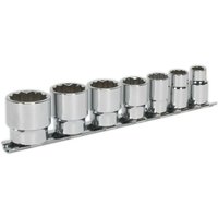 Loops 7 PACK - Whitworth Socket Set - 3/8" Imperial Square Drive 12 Point HIGH TORQUE