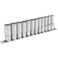 Loops 12 PACK - DEEP Socket Set - 3/8" Metric Square Drive - 12 Point WallDrive Torque