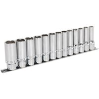 Loops 13 PACK DEEP Socket Set 1/2" Metric Square Drive - 6 Point LOCK-ON Rounded Heads
