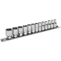 Loops 13 PACK Socket Set 1/4" Metric Square Drive - 6 Point LOCK-ON Rounded Heads