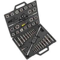 Loops 45pc Imperial Tap & Split Die Set - 1/4" to 1" - Manual Bar & Socket Threading