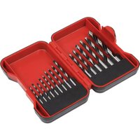 Loops 15 Piece Wood Drill Bit Set Brad Point Tips Hard & Soft Wood Drill Bits