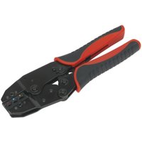 Loops Ratchet Insulated Terminals Crimping Tool - Comfort Grip Handles - Stamped Jaws