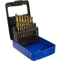 Loops 19 Piece Fully Ground HSS Drill Bit Set - 1mm to 10mm Sizes - Split Point Tip