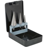 Loops 3 Piece HSS 4341 Double Flute Step Drill Bit - 3 Sizes - Precision Hole Drilling