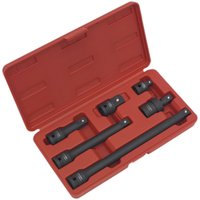Loops 6 Piece Impact Adaptor & Extension Bar Set - 1/2" Sq Drive - Universal Joint