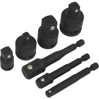 Loops 7 PACK - 1/4" Hex Chuck to IMPACT Socket Adapters - Power Drill Square Drive Set