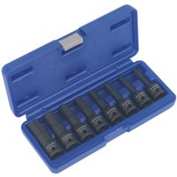 Loops 8 Piece Impact Hex Socket Bit Set - 1/2" Square Drive - Chromoly Steel in Metallics