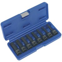 Loops 8 Piece Impact Spline Socket Bit Set - 1/2" Square Drive - Chromoly Steel in Metallics