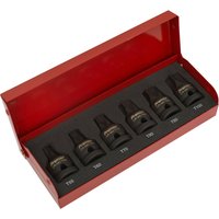 Loops 6 Piece Impact Socket Bit Set - 1/2" Square Drive - TRX-Star - Chromoly Steel in Metallics