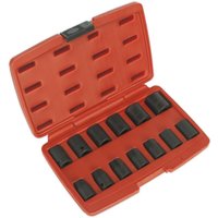 Loops 13 Piece Impact Socket Set - 1/2" Sq Drive - 6-Point WallDrive - Storage Case