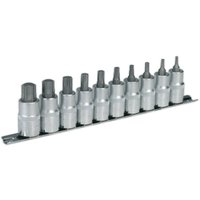 Loops 10 PACK TRX Star Socket Bit Set - 1/2" Square Drive - T20 to T70 TORX Knurled