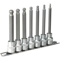 Loops 7 PACK Ball End Hex Socket Bit Set - 3/8" Square Drive - 3mm to 10mm LONG Allen