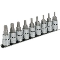 Loops 9 PACK TRX-P Vehicle Bit Set - 3/8" Square Drive Socket x 50mm Long - S2 STEEL in Metallics