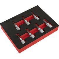Loops 7 PACK Imperial Male Hex Bit Set - 3/8" Square Drive Socket - Premium S2 STEEL in Metallics