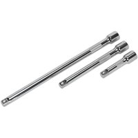 Loops 3 Piece Knurled Extension Bar Set - 3/8" Sq Drive - Spring-Ball Socket Retainer