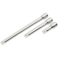 Loops 3 Piece Knurled Extension Bar Set - 1/2" Sq Drive - Spring-Ball Socket Retainer