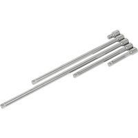 Loops 5 Piece Knurled Extension Bar Set - 1/2" Sq Drive - Spring-Ball Socket Retainer