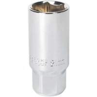 Loops 21mm Spark Plug Socket - 3/8 Inch Sq Drive - Chrome Vanadium Steel - Magnetic in Metallics