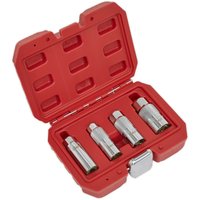 Loops 4 Piece Magnetic Spark Plug Socket Set - 3/8" Sq Drive WallDrive Sockets - Steel in Metallics