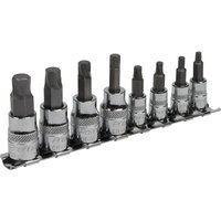Loops 8pc IMPERIAL Hex Key Socket Bit Set - 1/4" & 3/8" Sq Dr Damaged & Stripped Bolts
