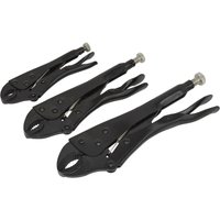 Loops 3 Piece Locking Pliers Set - 125 175 & 250mm Pliers - Chrome Vanadium Steel in Metallics