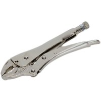 Loops 180mm Locking Pliers - Curved Deeply Serrated 35mm Jaws - Hardened Teeth