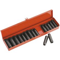 Loops 16 Piece PREMIUM Impact Socket Set - 1/2" Sq Drive - Deep Sockets - High Torque