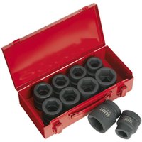 Loops 10 Piece PREMIUM Impact Socket Set - 1" Sq Drive - High Torque - Chromoly Steel in Metallics