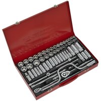 Loops 64 PACK Socket Set - 1/2" & 3/8" Met & Imp Square Drive - Socket Ratchet Handle