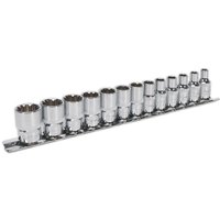 Loops 13pc UNIVERSAL Metric Socket Set - 1/4" Sq - TOTAL DRIVE Fits Most Fasteners