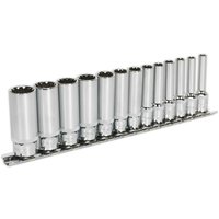 Loops 13pc UNIVERSAL DEEP Metric Socket Set - 1/4" Sq TOTAL DRIVE Fits Most Fasteners