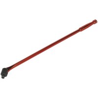 Loops 600mm Breaker Pull Bar - Replaceable 1/2" Sq Drive Knuckle - Red Chrome Finish