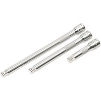 Loops 3 Piece Wobble / Rigid Extension Bar Set - 3/8" Sq Drive - Deep Knurling
