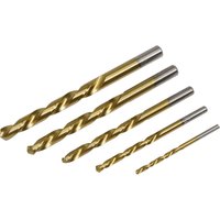 Loops 5 Piece Left-Hand Spiral Drill Bit Set - 3.2mm to 8.7mm - 4121 HSS Steel in Metallics