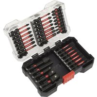 Loops 34 Piece Impact Grade Power Tool Bit Set - S2 Steel Bits - Plastic Storage Case in Metallics