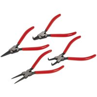 Loops 4 Piece 180mm Circlip Pliers Set - Hardened - Spring Loaded Jaws - Non Slip Tips