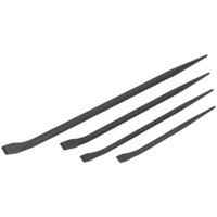 Loops 4 Piece Pry Bar Set - 300mm 400mm 450mm & 450mm Steel Shafts - Drop Forged in Metallics