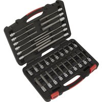 Loops 32 PACK TRX Star Bit Set - 3/8" Square Drive Socket 200mm Long PREMIUM S2 STEEL in Metallics
