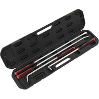 Loops 4 Piece Heavy Duty Pry Bar Set - Hammer Cap - Soft Grip Handles - Storage Case