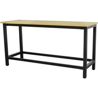 Loops 1.8m x 0.6m Workbench - Heavy Duty Steel Frame & 25mm MDF Top Work Station in Metallics