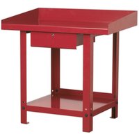 Loops 1m x 0.65m Steel Workbench & Lockable Draw - Bottom Shelf Storage - Work Station in Metallics