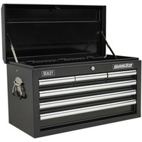 Loops 660 x 315 x 375mm BLACK 6 Drawer Topchest Tool Chest Lockable Storage Cabinet