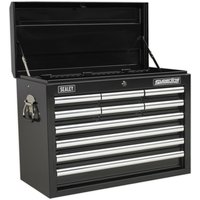 Loops 660 x 315 x 485mm BLACK 10 Drawer Topchest Tool Chest Lockable Storage Cabinet