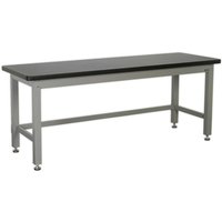 Loops Steel Industrial Workbench - 2100mm x 750mm Laminate Worktop - Adjustable Feet in Metallics