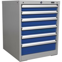 Loops 6 Drawer Industrial Cabinet - Heavy Duty Drawer Slides - High Quality Lock
