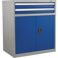 Loops Industrial Double Locker Cabinet - 900 x 450 x 1000mm - 2 Drawers & 1 Shelf