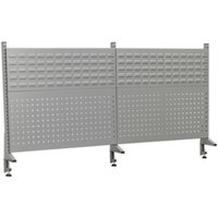Loops 1735mm Back Panel Assembly - Suitable for ys02560 Steel Industrial Workbench in Metallics